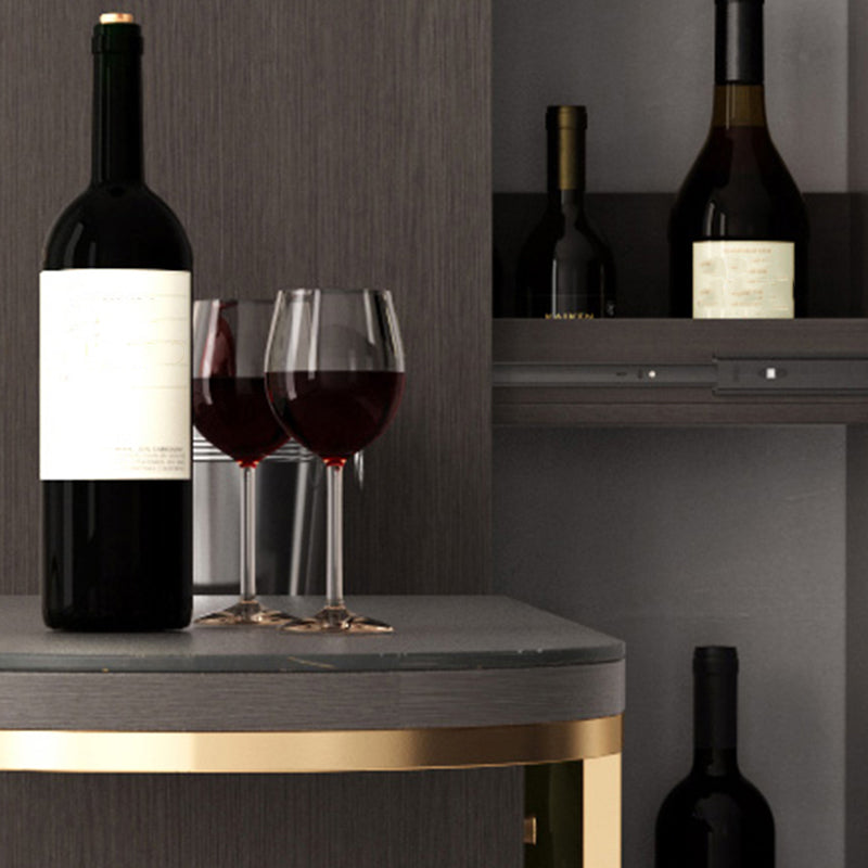 Glam Wood Counter Table 2/3 Pieces Bar Table Set with Wine Racks for Living Room Clearhalo 'Bar Furniture' 'furn' 'furn_home_bar_bar_sets' 'Furniture' 'Home Bars & Bar Sets' 'home_bar_bar_sets' 'Kitchen & Dining Furniture' 7396656
