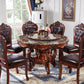 Faux Marble Dining Table Traditional Round Dinette Table with Turntable Clearhalo 'Dining Tables & Seating' 'Dining Tables' 'dining_table' 'furn' 'furn_dining_table' 'Furniture' 'Kitchen & Dining Furniture' 7396979