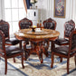 Faux Marble Dining Table Traditional Round Dinette Table with Turntable Clearhalo 'Dining Tables & Seating' 'Dining Tables' 'dining_table' 'furn' 'furn_dining_table' 'Furniture' 'Kitchen & Dining Furniture' 7396980