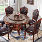 Faux Marble Dining Table Traditional Round Dinette Table with Turntable Brown Without Chairs Clearhalo 'Dining Tables & Seating' 'Dining Tables' 'dining_table' 'furn' 'furn_dining_table' 'Furniture' 'Kitchen & Dining Furniture' 7396981