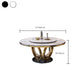 Faux Marble Dining Table Luxury Round Dining Site Table with Turntable