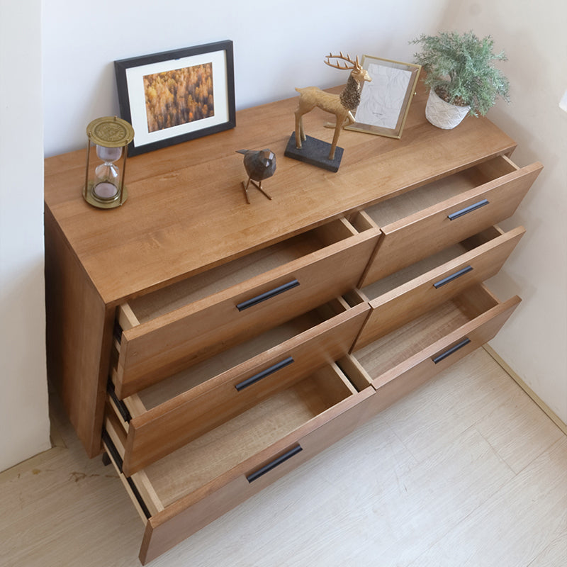 Gabinete de almacenamiento resistente al agua Cofres de acento de madera maciza con 6 cajones