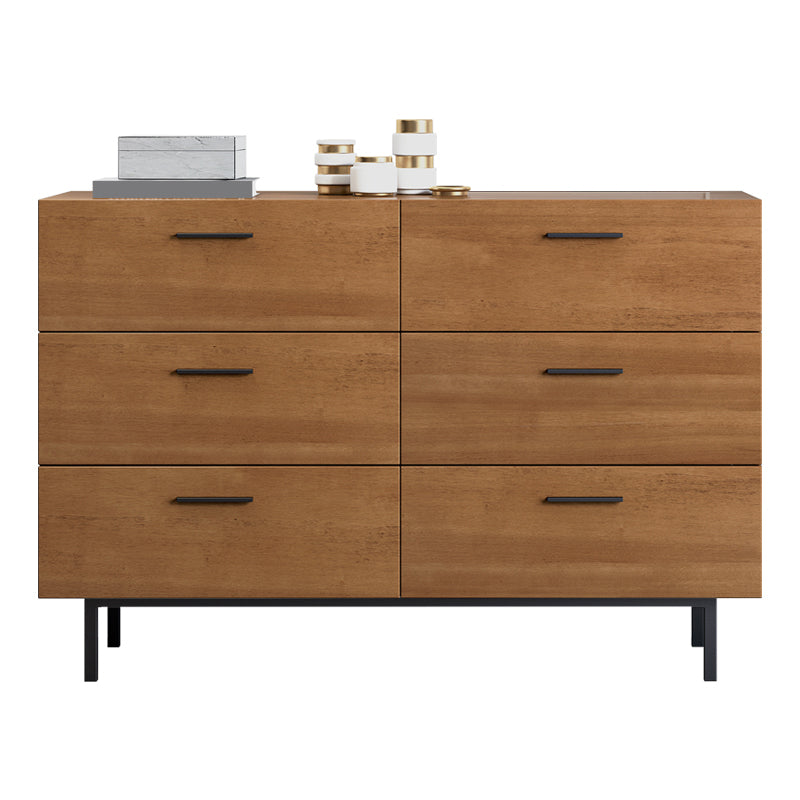 Gabinete de almacenamiento resistente al agua Cofres de acento de madera maciza con 6 cajones