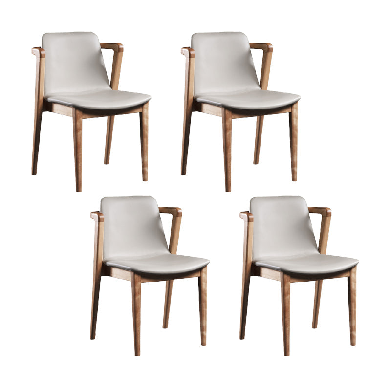 Home Walnut Wood Dining Chair Contemporary Upholstered Arm Chair Cherry Wood 4 Piece Set Clearhalo 'Dining Chairs' 'Dining Tables & Seating' 'dining_chair' 'furn' 'furn_dining_chair' 'Furniture' 'Kitchen & Dining Furniture' 7397516