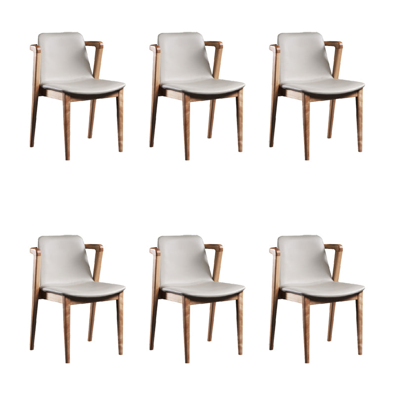 Home Walnut Wood Dining Chair Contemporary Upholstered Arm Chair Cherry Wood 6 Piece Set Clearhalo 'Dining Chairs' 'Dining Tables & Seating' 'dining_chair' 'furn' 'furn_dining_chair' 'Furniture' 'Kitchen & Dining Furniture' 7397518