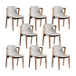 Home Walnut Wood Dining Chair Contemporary Upholstered Arm Chair Cherry Wood 8 Piece Set Clearhalo 'Dining Chairs' 'Dining Tables & Seating' 'dining_chair' 'furn' 'furn_dining_chair' 'Furniture' 'Kitchen & Dining Furniture' 7397520