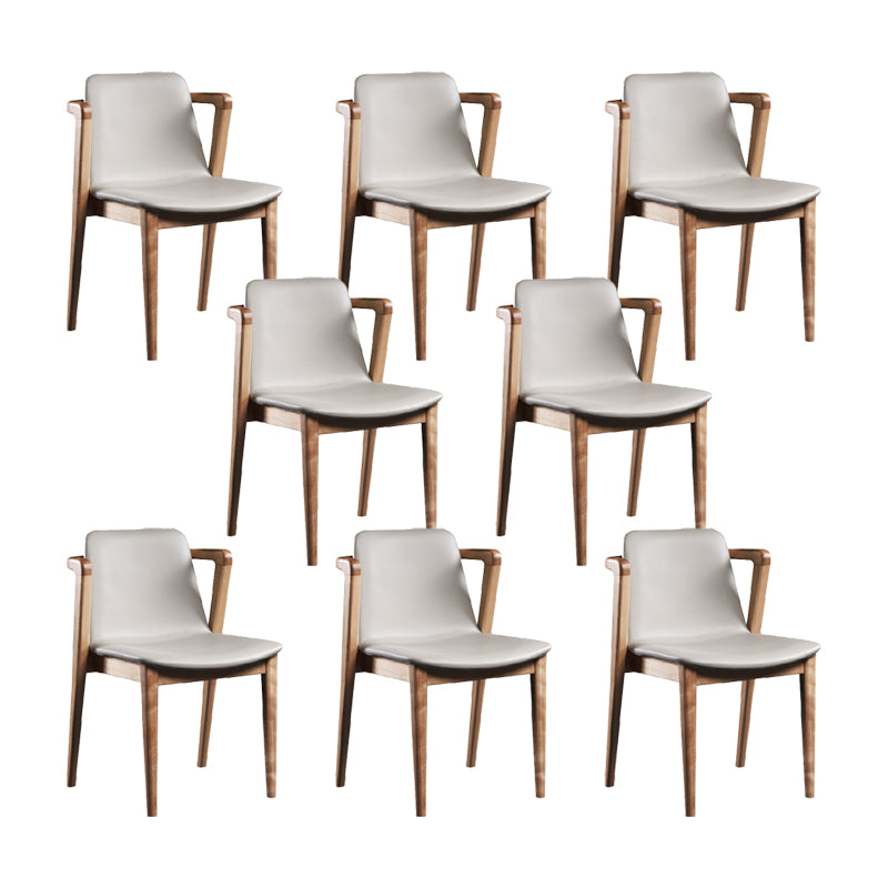 Home Walnut Wood Dining Chair Contemporary Upholstered Arm Chair Cherry Wood 8 Piece Set Clearhalo 'Dining Chairs' 'Dining Tables & Seating' 'dining_chair' 'furn' 'furn_dining_chair' 'Furniture' 'Kitchen & Dining Furniture' 7397520