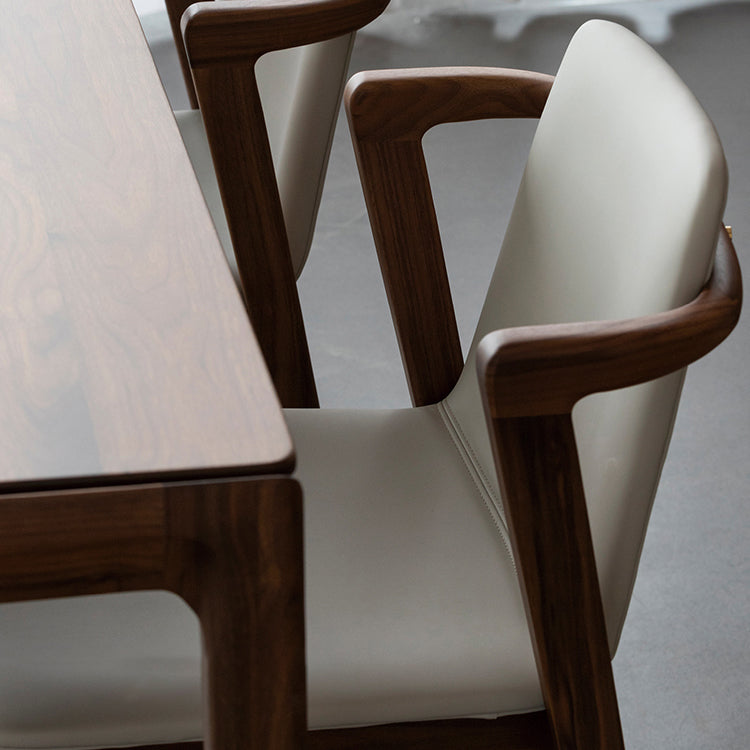 Home Walnut Wood Dining Chair Contemporary Upholstered Arm Chair Clearhalo 'Dining Chairs' 'Dining Tables & Seating' 'dining_chair' 'furn' 'furn_dining_chair' 'Furniture' 'Kitchen & Dining Furniture' 7397521