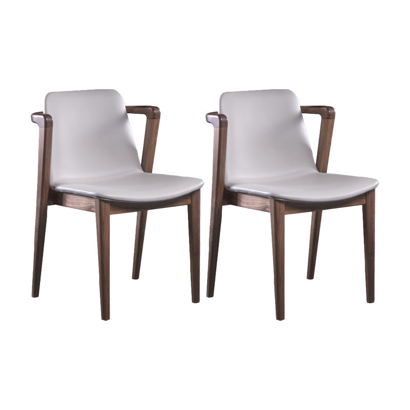 Home Walnut Wood Dining Chair Contemporary Upholstered Arm Chair Black Walnut 2 Piece Set Clearhalo 'Dining Chairs' 'Dining Tables & Seating' 'dining_chair' 'furn' 'furn_dining_chair' 'Furniture' 'Kitchen & Dining Furniture' 7397523