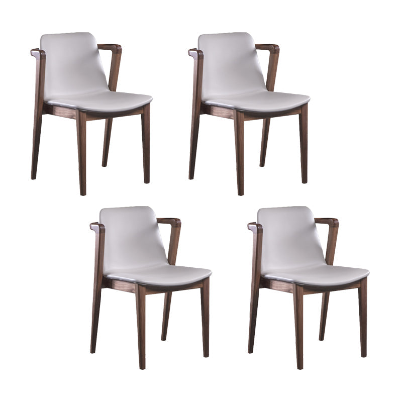 Home Walnut Wood Dining Chair Contemporary Upholstered Arm Chair Black Walnut 4 Piece Set Clearhalo 'Dining Chairs' 'Dining Tables & Seating' 'dining_chair' 'furn' 'furn_dining_chair' 'Furniture' 'Kitchen & Dining Furniture' 7397525