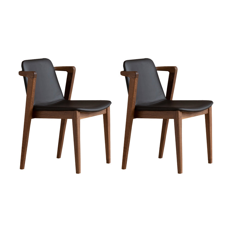 Home Walnut Wood Dining Chair Contemporary Upholstered Arm Chair Dark Walnut 2 Piece Set Clearhalo 'Dining Chairs' 'Dining Tables & Seating' 'dining_chair' 'furn' 'furn_dining_chair' 'Furniture' 'Kitchen & Dining Furniture' 7397532