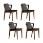 Home Walnut Wood Dining Chair Contemporary Upholstered Arm Chair Dark Walnut 4 Piece Set Clearhalo 'Dining Chairs' 'Dining Tables & Seating' 'dining_chair' 'furn' 'furn_dining_chair' 'Furniture' 'Kitchen & Dining Furniture' 7397533