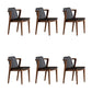Home Walnut Wood Dining Chair Contemporary Upholstered Arm Chair Dark Walnut 6 Piece Set Clearhalo 'Dining Chairs' 'Dining Tables & Seating' 'dining_chair' 'furn' 'furn_dining_chair' 'Furniture' 'Kitchen & Dining Furniture' 7397534