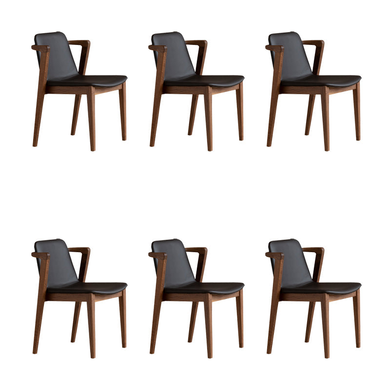 Home Walnut Wood Dining Chair Contemporary Upholstered Arm Chair Dark Walnut 6 Piece Set Clearhalo 'Dining Chairs' 'Dining Tables & Seating' 'dining_chair' 'furn' 'furn_dining_chair' 'Furniture' 'Kitchen & Dining Furniture' 7397534