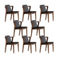 Home Walnut Wood Dining Chair Contemporary Upholstered Arm Chair Dark Walnut 8 Piece Set Clearhalo 'Dining Chairs' 'Dining Tables & Seating' 'dining_chair' 'furn' 'furn_dining_chair' 'Furniture' 'Kitchen & Dining Furniture' 7397535