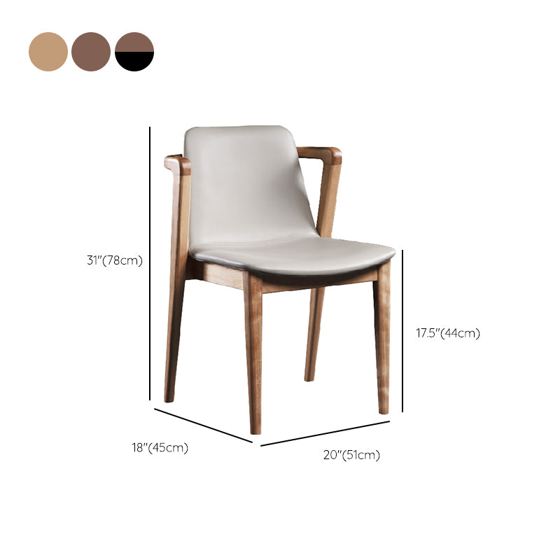 Home Walnut Wood Dining Chair Contemporary Upholstered Arm Chair Clearhalo 'Dining Chairs' 'Dining Tables & Seating' 'dining_chair' 'furn' 'furn_dining_chair' 'Furniture' 'Kitchen & Dining Furniture' 7397536