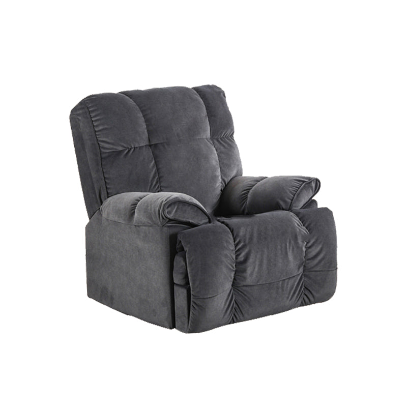Microsuede Swiveling Recliner Chair Modern Pillow Top Arm Recliners with USB Cord 39"L x 41"W x 41"H Gray Clearhalo 'Chairs & Seating' 'furn' 'furn_recliners' 'Furniture' 'Living Room Furniture' 'Recliners' 7397632
