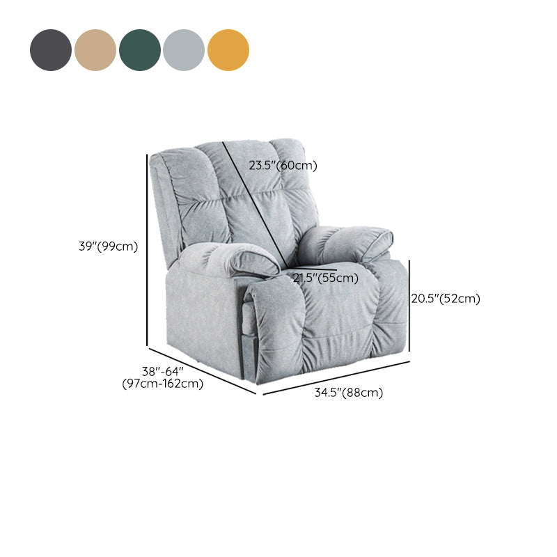 Microsuede Swiveling Recliner Chair Modern Pillow Top Arm Recliners with USB Cord Clearhalo 'Chairs & Seating' 'furn' 'furn_recliners' 'Furniture' 'Living Room Furniture' 'Recliners' 7397648