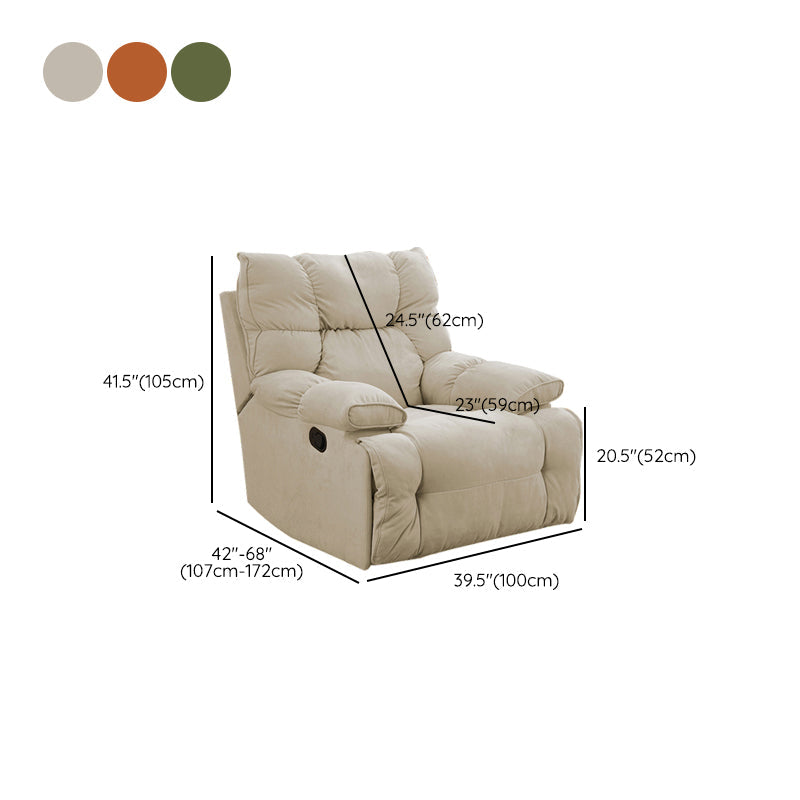 Microsuede Swiveling Recliner Chair Modern Pillow Top Arm Recliners with USB Cord Clearhalo 'Chairs & Seating' 'furn' 'furn_recliners' 'Furniture' 'Living Room Furniture' 'Recliners' 7397649