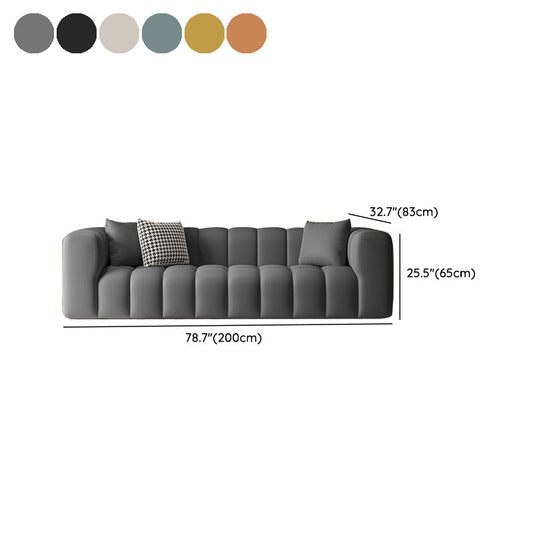 Square Arm Sofa Scratch Resistant Living Room Seating with Pillows