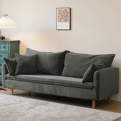 Sewn Pillow Back Sofa Scratch Resistant Living Room Seating with Arm