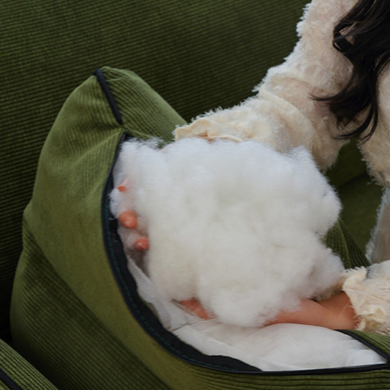 Sewn Pillow Back Sofa Scratch Resistant Living Room Seating with Arm