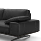 Leather Sofa in Black Stain Resistant Living Room Seating with Pillows