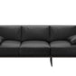 Leather Sofa in Black Stain Resistant Living Room Seating with Pillows