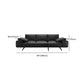 Leather Sofa in Black Stain Resistant Living Room Seating with Pillows