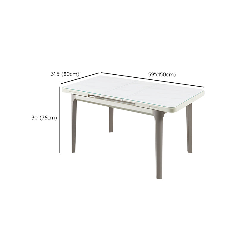 白い長方形のダイナーテーブルセット1/5ピースモダンなダイニングセット