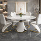 Round Dining Table Set with Padded Chairs 1/5/7 Pieces White Dining Set for Home