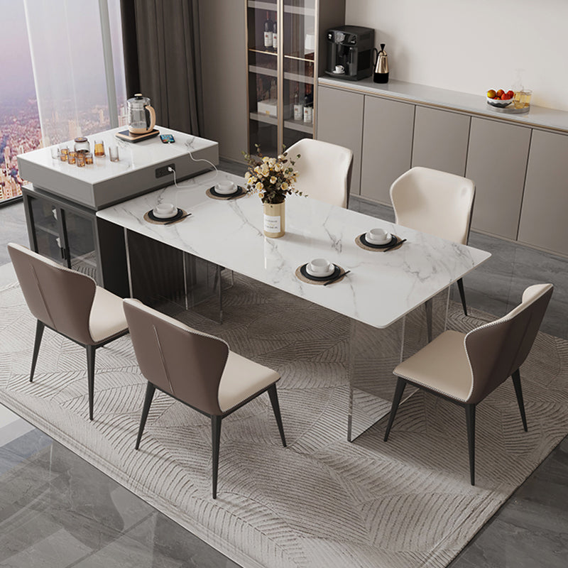 Modern Kitchen Stone Furniture 5 Pcs Standard Height Dining Room Table Set