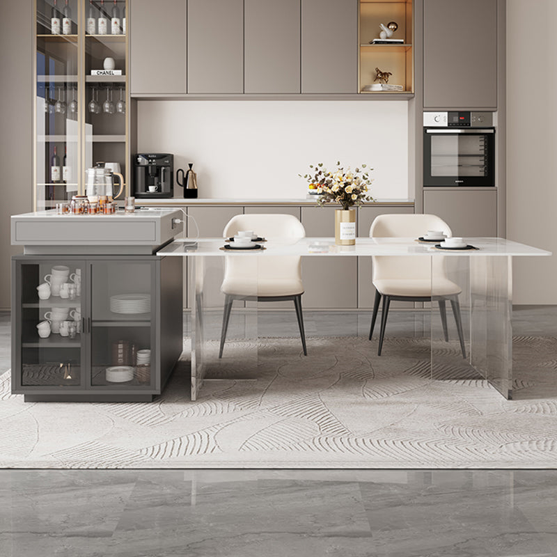 Modern Kitchen Stone Furniture 5 Pcs Standard Height Dining Room Table Set