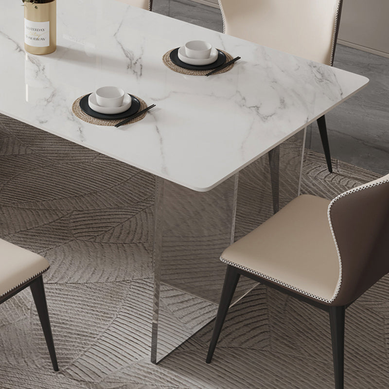 Modern Kitchen Stone Furniture 5 Pcs Standard Height Dining Room Table Set