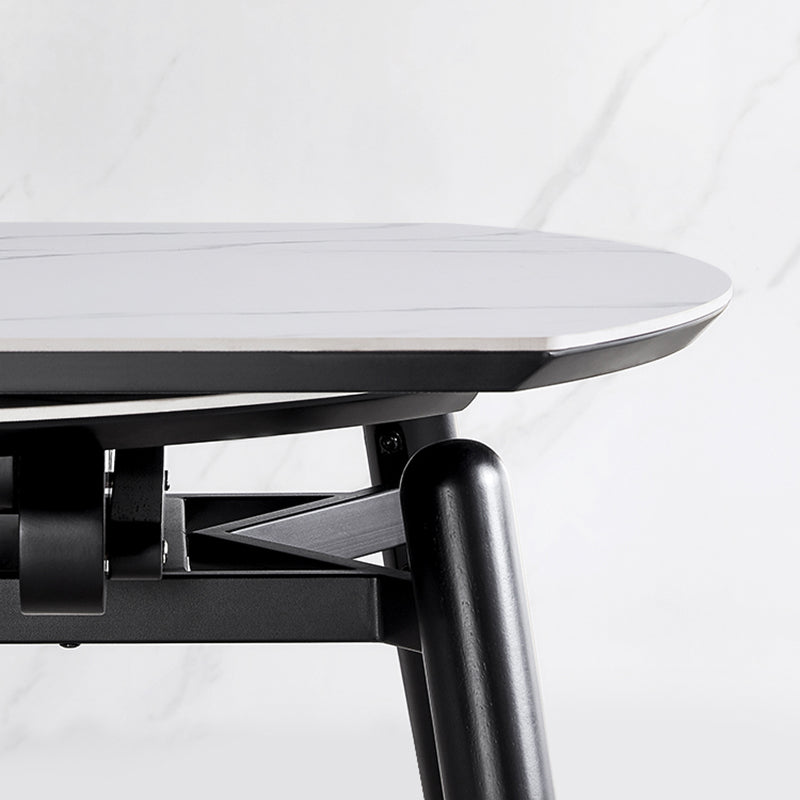 Stone Top Foldable Dining Table Set 1/2/5/7 Pieces White  Dining Set for Home