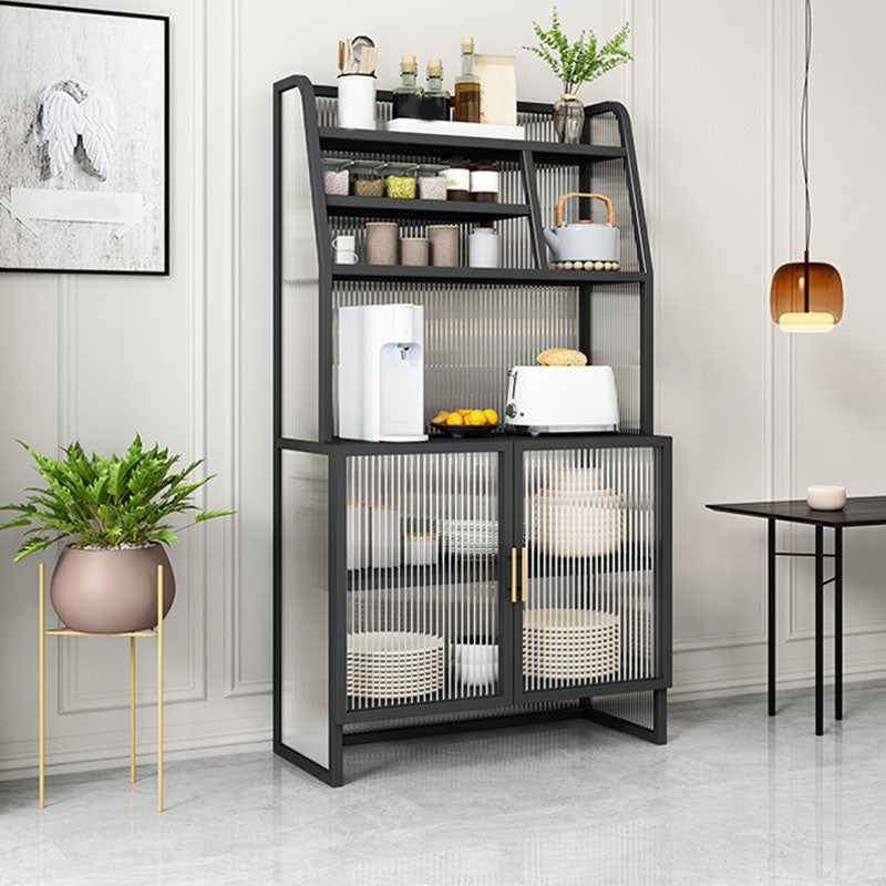 Server in vetro in metallo contemporaneo Server da pranzo con porte per sala da pranzo