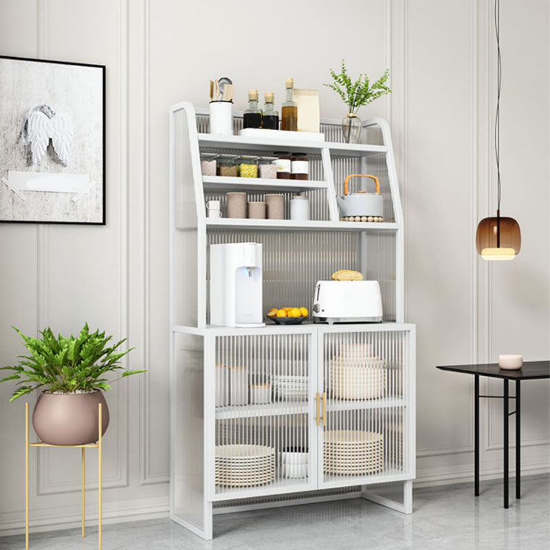 Server in vetro in metallo contemporaneo Server da pranzo con porte per sala da pranzo