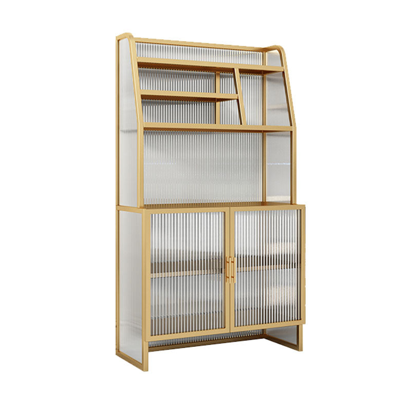 Server in vetro in metallo contemporaneo Server da pranzo con porte per sala da pranzo