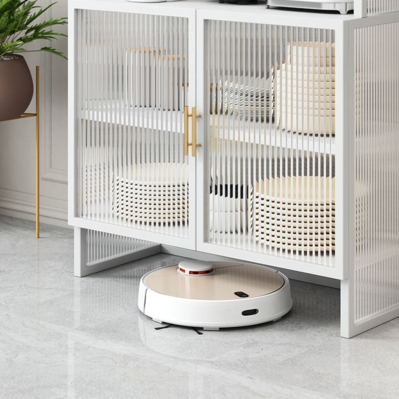 Server in vetro in metallo contemporaneo Server da pranzo con porte per sala da pranzo