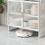 Server in vetro in metallo contemporaneo Server da pranzo con porte per sala da pranzo