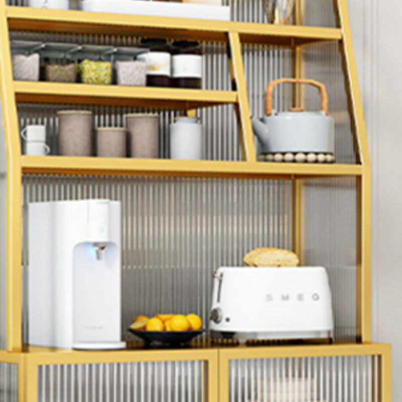 Server in vetro in metallo contemporaneo Server da pranzo con porte per sala da pranzo