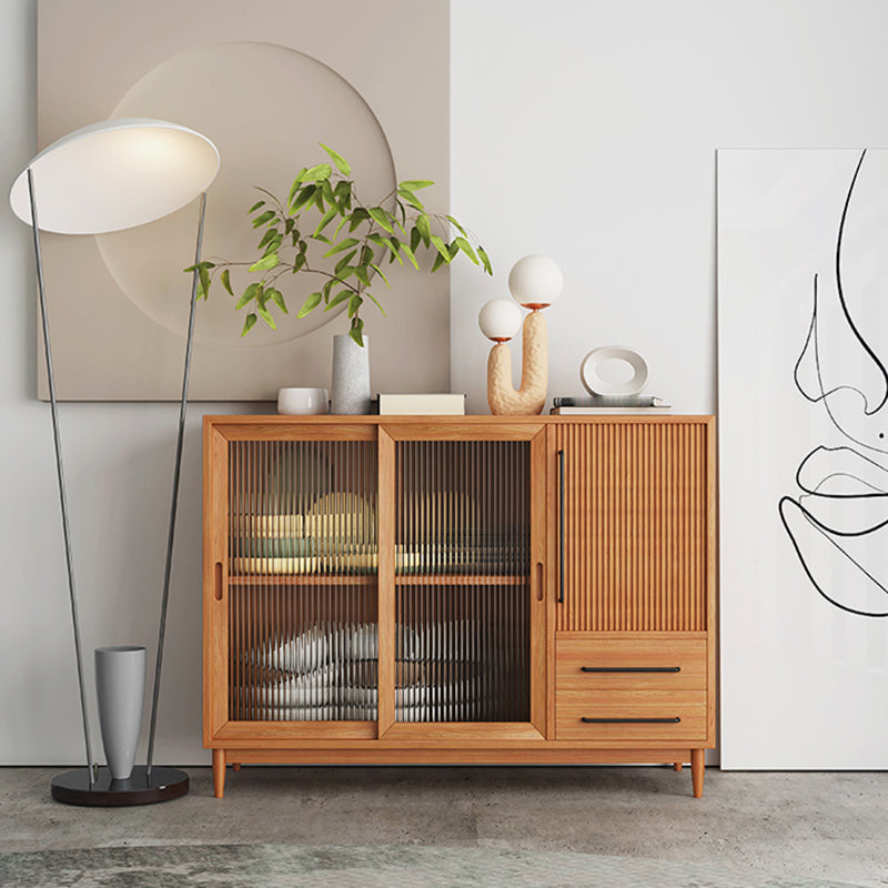 Glam Buffet Server Pine Dining Server con porte per soggiorno