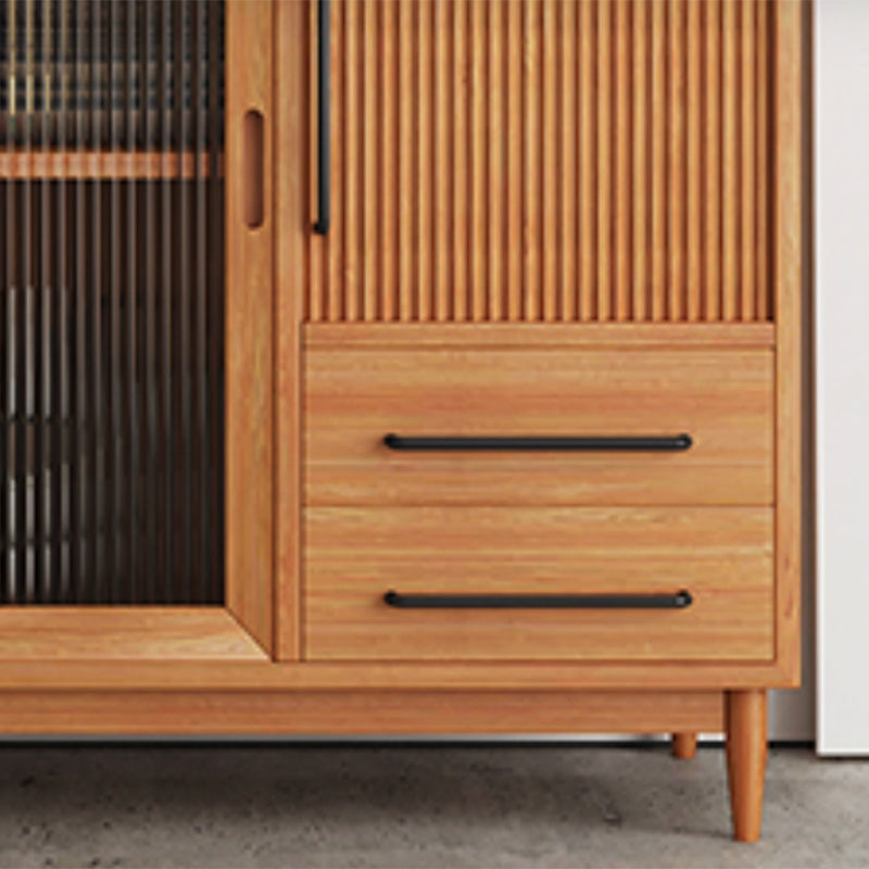 Glam Buffet Server Pine Dining Server con porte per soggiorno