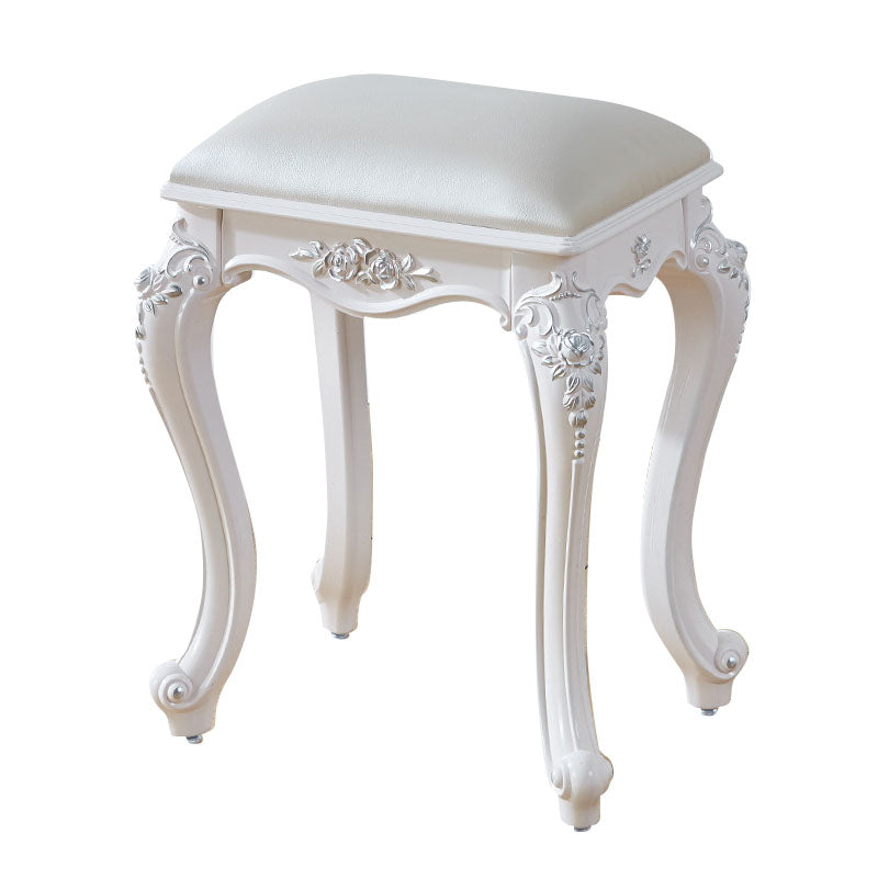 Glam Pouf Ottoman Faux Leather Solid Color Water Resistant Carving Rectangle Pouf Clearhalo 'furn' 'furn_ottomans_poufs' 'Furniture' 'Living Room Furniture' 'Ottomans & Poufs' 'ottomans_poufs' 7398662