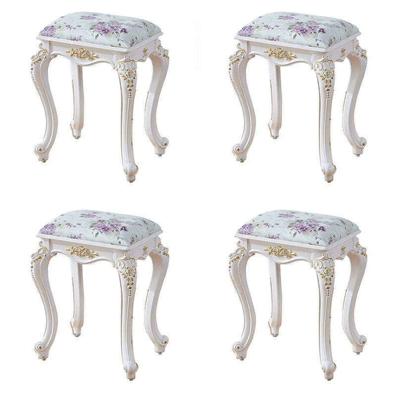 Glam Pouf Ottoman Faux Leather Solid Color Water Resistant Carving Rectangle Pouf Violet 4 Piece Set Gold Clearhalo 'furn' 'furn_ottomans_poufs' 'Furniture' 'Living Room Furniture' 'Ottomans & Poufs' 'ottomans_poufs' 7398678