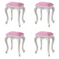 Glam Pouf Ottoman Faux Leather Solid Color Water Resistant Carving Rectangle Pouf Pink 4 Piece Set Silver Clearhalo 'furn' 'furn_ottomans_poufs' 'Furniture' 'Living Room Furniture' 'Ottomans & Poufs' 'ottomans_poufs' 7398684