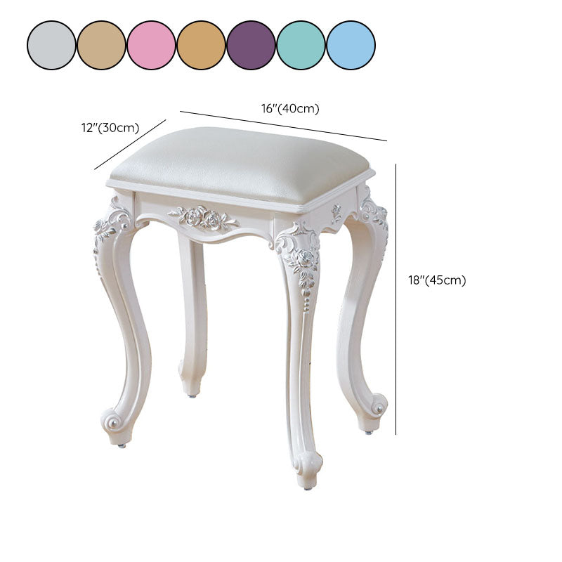 Glam Pouf Ottoman Faux Leather Solid Color Water Resistant Carving Rectangle Pouf Clearhalo 'furn' 'furn_ottomans_poufs' 'Furniture' 'Living Room Furniture' 'Ottomans & Poufs' 'ottomans_poufs' 7398694