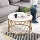 Frame Glam Cocktail Table Stone Round Nesting Coffee Table Set Ivory Gold Clearhalo 'Coffee & Accent Tables' 'Coffee Tables' 'coffee_tables' 'furn' 'furn_coffee_tables' 'Furniture' 'Living Room Furniture' 7398704