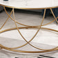 Frame Glam Cocktail Table Stone Round Nesting Coffee Table Set Clearhalo 'Coffee & Accent Tables' 'Coffee Tables' 'coffee_tables' 'furn' 'furn_coffee_tables' 'Furniture' 'Living Room Furniture' 7398708