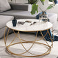 Frame Glam Cocktail Table Stone Round Nesting Coffee Table Set Clearhalo 'Coffee & Accent Tables' 'Coffee Tables' 'coffee_tables' 'furn' 'furn_coffee_tables' 'Furniture' 'Living Room Furniture' 7398713